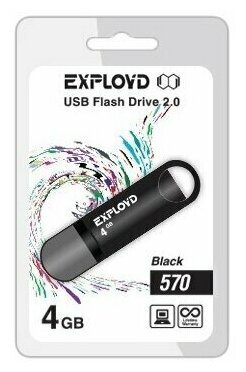 Usb-флешка EXPLOYD 4Gb 570, черная