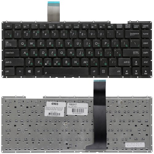 Клавиатура для ноутбука Asus X401 X401A X401U Series Плоский Enter Черная без рамки PN AEXJ1U00010 1000₽