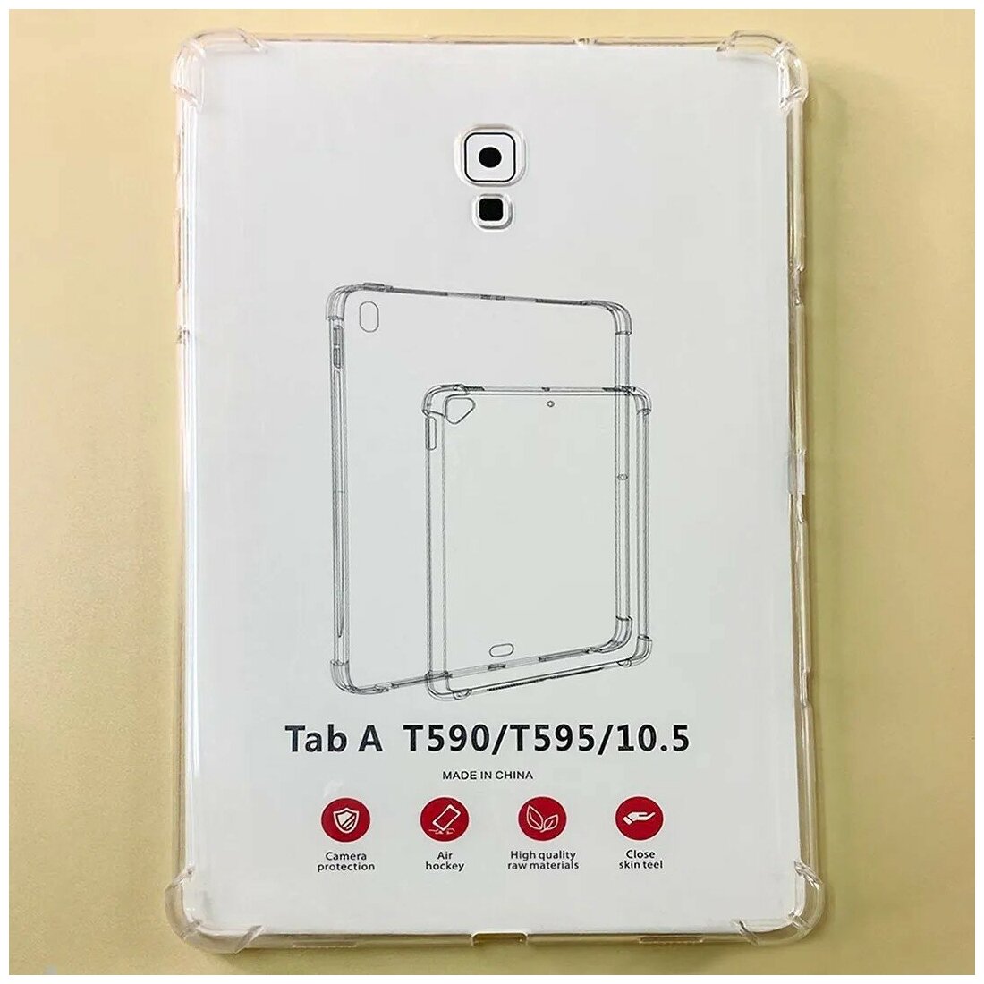 Чехол накладка противоударный для Samsung Galaxy Tab A T590/T595 (105) 2018 прозрачный