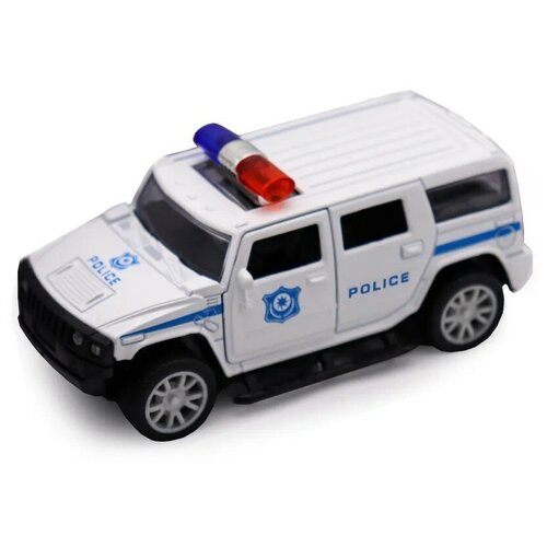 Машинка Funky Toys Die-cast, Хаммер полиция, инерционная, открываются двери, белая, M 1:32 (FT61306) детская инерционная металлическая машинка с открывающимися дверями модель 2008 hummer h2 белый