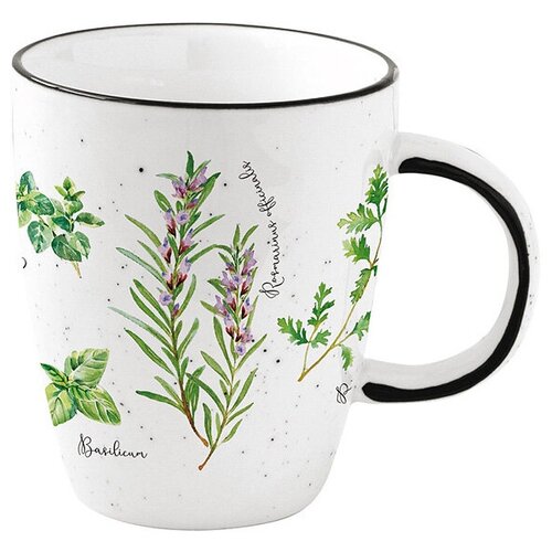 фото Фарфоровая кружка herbarium объем 350 мл, цвет белый, easy life, el-r2203_heru