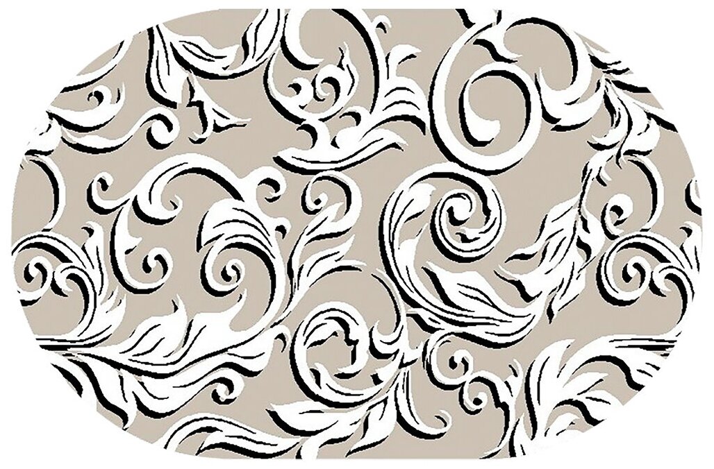 Ковер Люберецкие ковры Альфа 88016/01, овальный, 1 x 2 м, фризе - фотография № 3