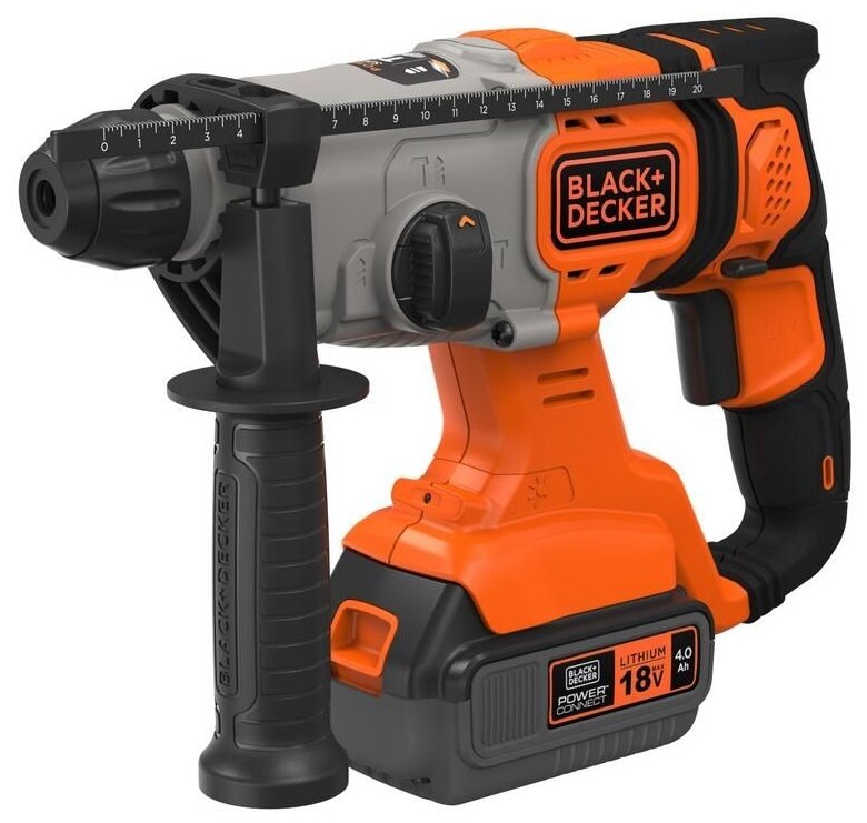 Аккумуляторный перфоратор Black+Decker BCD900M1K-QW, SDS Plus, 18В, 4Ач + патрон - фотография № 1