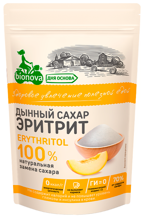 Натуральный сахарозаменитель Эритрит Bionova® 200 г