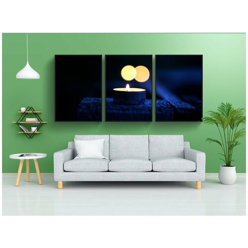 фото Набор модулных постеров для интерьера "огни, свеча, огонь" 60x90 см. в тубусе, без рамки lotsprints