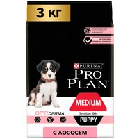 Pro Plan Medium Puppy Sensitive Skin корм для щенков средних пород с чувствительной кожей Лосось, 3 кг.