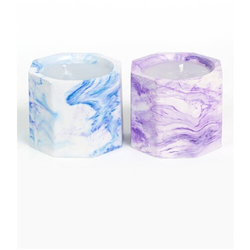 Набор декоративных свечей в гипсе ручная работа свечки для дома интерьерные в гипсовом кашпо 2 шт.