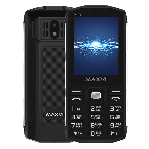 Телефон MAXVI P101 Global для РФ, 2 SIM, черный