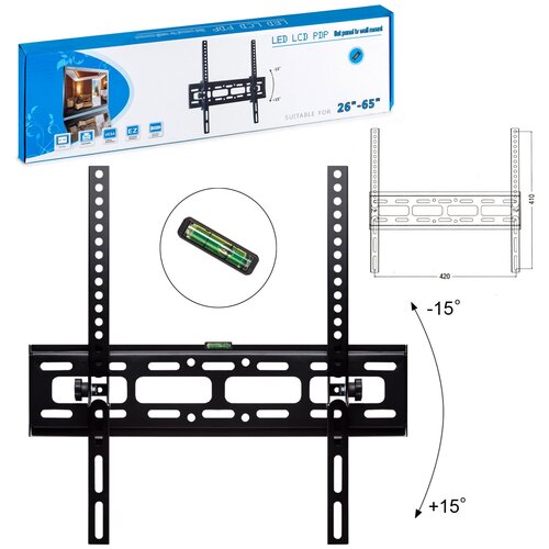 Кронштейн на стену для ТВ, Телевизора, Монитора TU-C40 диагональ 26