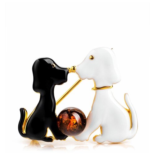 Amberholl Забавная брошь, украшенная натуральным коньячным янтарём Beoluna