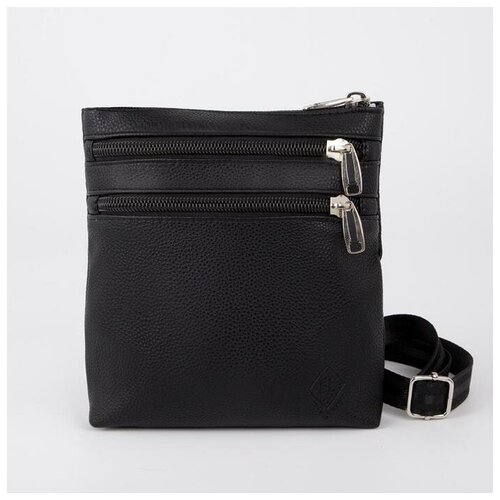 фото Планшет мужской, отдел на молнии, 2 наружных кармана, регулируемый ремень, цвет чёрный нет бренда