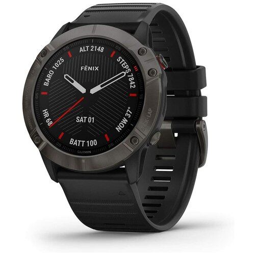 фото Умные часы garmin fenix 6x sapphire dlc, серый/черный