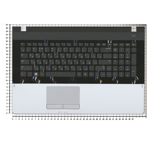 Клавиатура для ноутбука Samsumg 300E7A топкейс серый кнопки черные 531000₽