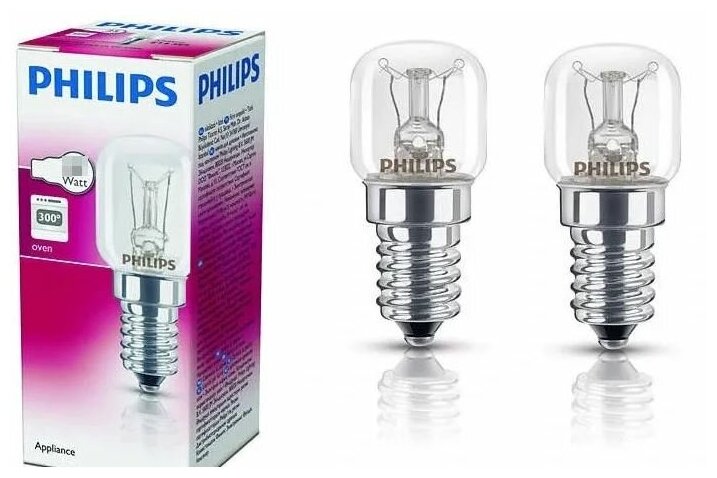 Лампа Philips для духового шкафа E14 15W, 2шт.