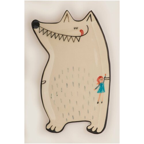 Тарелка Волк с Красной Шапочкой в.1 ручная работа