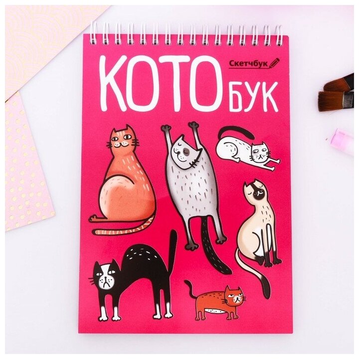 Скетчбук «Котобук» А5, 40 л, 100 г/м