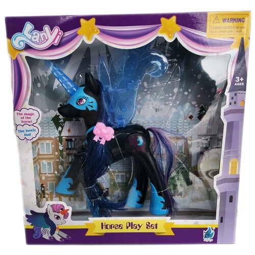 фото Набор моя маленькая лошадка (my little horse) музыкальная пони с волосами amd-391-1- q принцесса луна с аксессуарами нет бренда