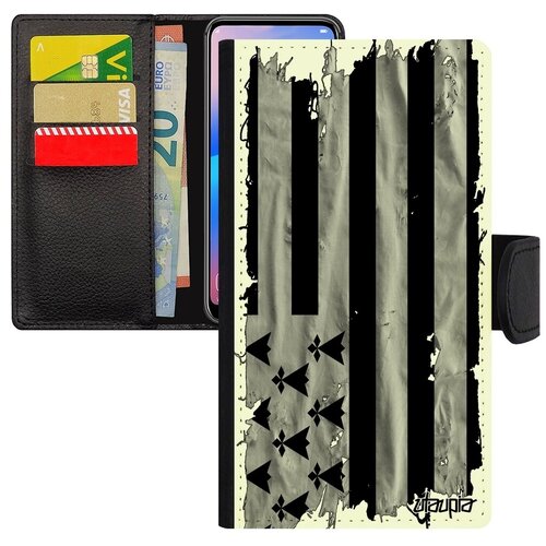 фото Защитный чехол- книжка для телефона // iphone 7 // "флаг бретани на ткани" дизайн страна, utaupia, белый