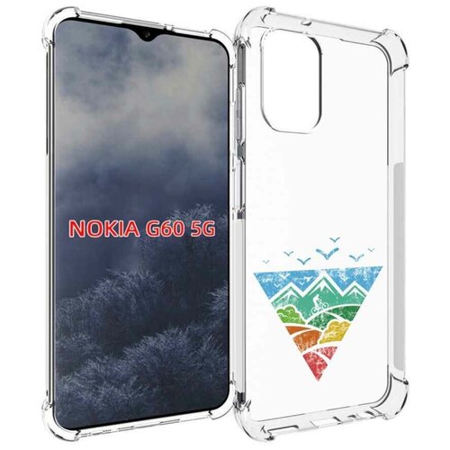 Чехол MyPads Лес земля море чайки для Nokia G60 5G задняя-панель-накладка-бампер