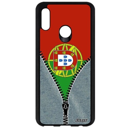 фото Противоударный чехол для // huawei p smart 2019 // "флаг португалии на молнии" страна стиль, utaupia, серый