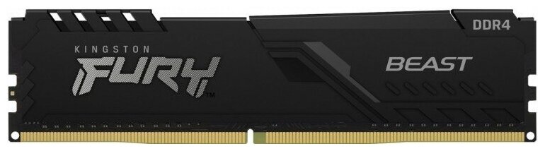 Память оперативная/ Kingston 64GB 3200MHz DDR4 CL16 DIMM (Kit of 4) 1Gx8 FURY Beast Black
