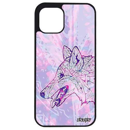 фото Новый чехол на смартфон // iphone 12 mini // "волк" дизайн зверь, utaupia, розовый
