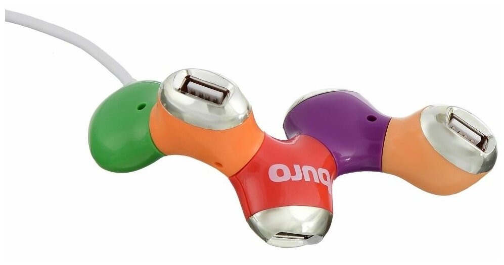 Разветвитель USB 20 Buro BU-HUB4-05-U20-Flower 4 порта разноцветный