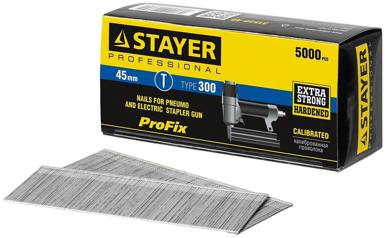 STAYER тип 18GA (47 / 300 / F) 45 мм, 5000 шт, гвозди для нейлера (31530-45)