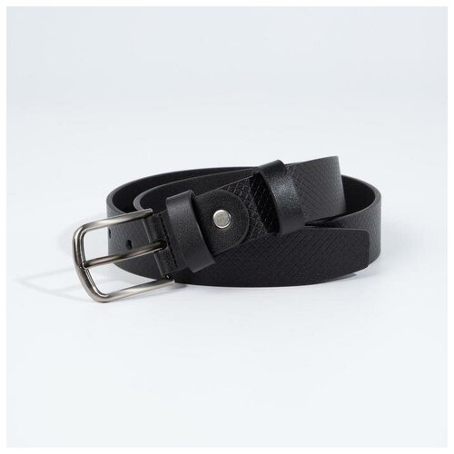 фото Ремень, ширина 3 см, винт, пряжка металл, цвет чёрный wow brand