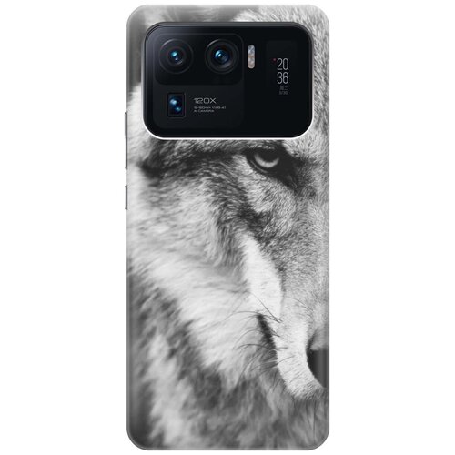 фото Ультратонкий силиконовый чехол-накладка для xiaomi mi 11 ultra с принтом "спокойный волк" gosso