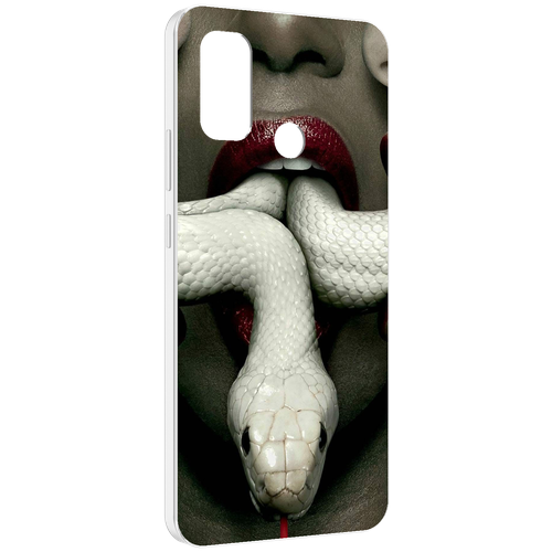 Чехол MyPads белая-змея для UleFone Note 10P / Note 10 задняя-панель-накладка-бампер