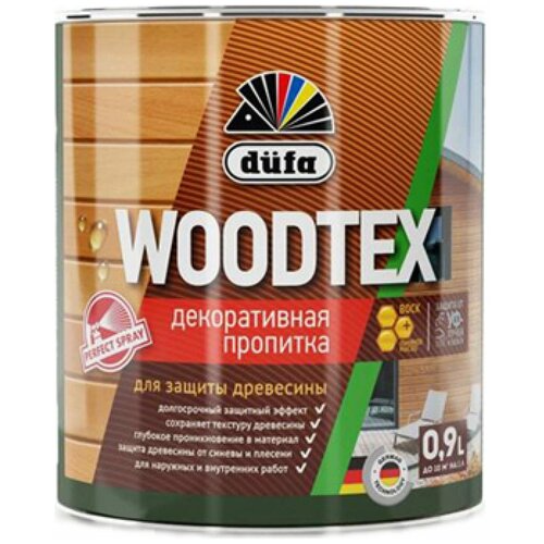 Пропитка Dufa Wood Tex тик, 0.9 л Н0000006086 dufa пропитка wood tex тик 10л н0000006103