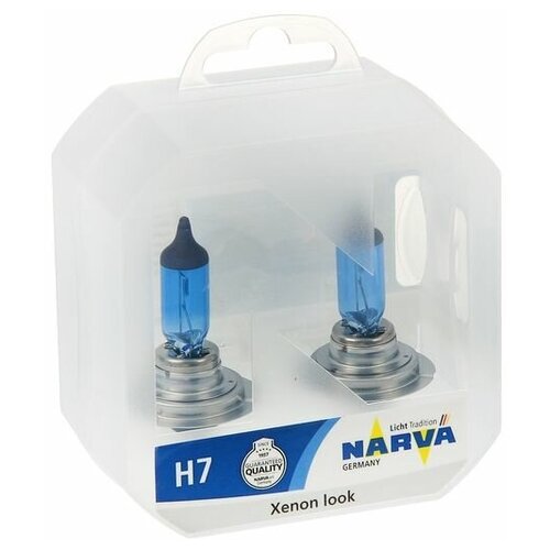 фото Лампа автомобильная narva range power white, h7, 12 в, 55 вт, набор 2 шт, 48607 2542359