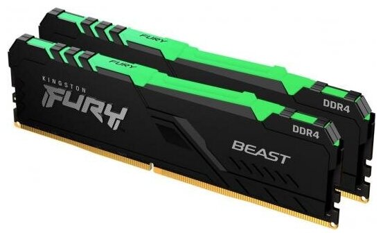Оперативная память Kingston 64GB 2666MHz DDR4 CL16 DIMM Kit of 2 FURY Beast RGB