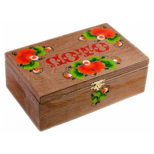 Подарки Русское лото в деревянной шкатулке с росписью Лепестки подарки русское лото цветы в деревянной шкатулке