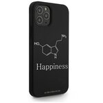 Черный силиконовый чехол MustHaveCase для iPhone 12/12 Pro Молекула счастья для Айфон 12/12 Про Противоударный - изображение