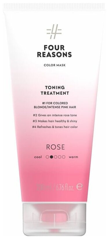 Тонирующая маска для поддержания цвета окрашенных волос Four Reasons Color Mask Toning Treatment Rose Розовое