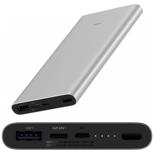 фото Внешний аккумулятор xiaomi mi power bank 3 10000 plm12zm | silver