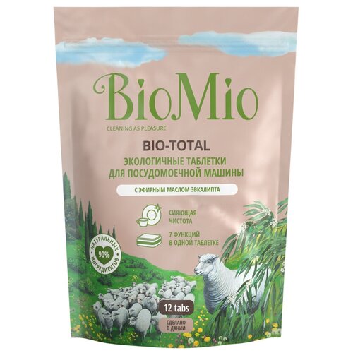 BioMio Экологичные таблетки для ПММ Bio-Total с эфирным маслом эвкалипта 12шт