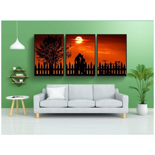 фото Набор модулных постеров для интерьера "заход солнца, пара, любовь" 60x90 см. в тубусе, без рамки lotsprints