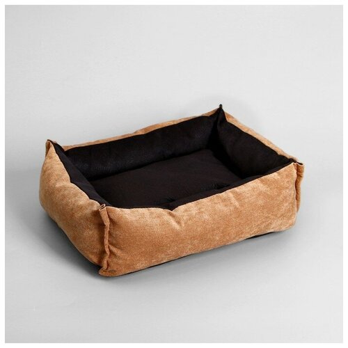 Лежанка под замшу с двусторонней подушкой, 45 х 35 х 11 см, мебельная ткань, микс цветов 5052901 .