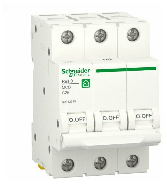 Автоматический выключатель Schneider Electric Resi9 3P 25А (C) 6кА R9F12325