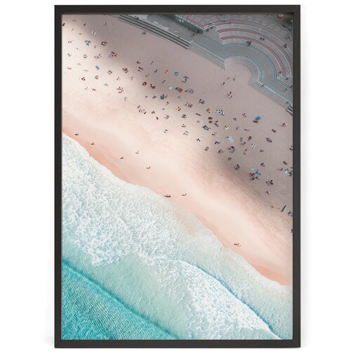 Фото-постер на стену с изображением океана и пляжа 70 x 50 см в тубусе