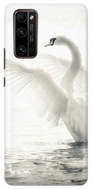 Ультратонкий силиконовый чехол-накладка для Honor 30 Pro+ с принтом "Лебедь"