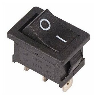 Выключатель клавишный 250V 6А (3с) ON-ON черный Mini REXANT цена за 1 шт
