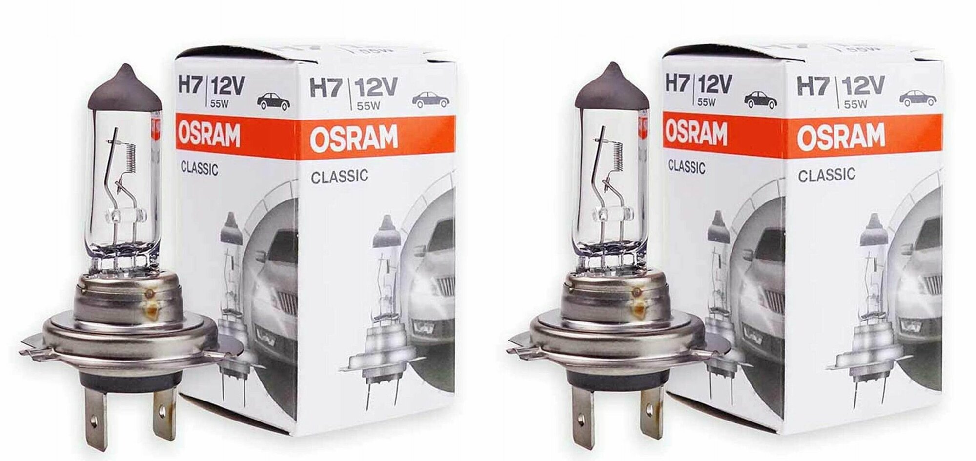 Комплект ламп Н7 Osram 64210 2шт автомобильных галогенных серии CLASSIC 55W 12V PX26d