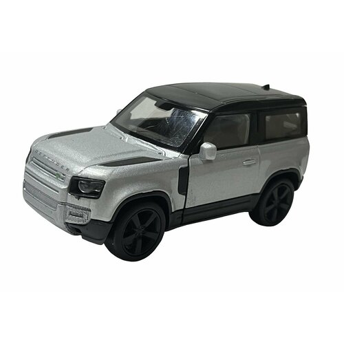 Модель машины 1:38 Land Rover Defender 2020 серый Welly машинка welly 1 38 land rover defender i белый пруж мех