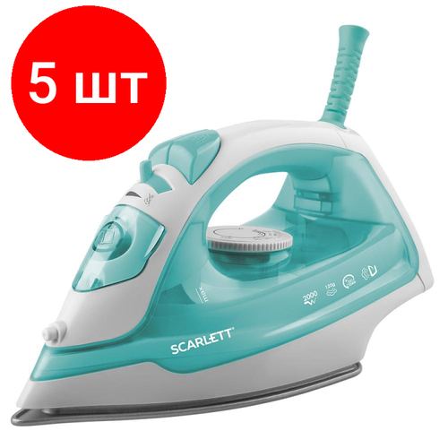 Комплект 5 штук, Утюг SCARLETT SC-SI30P11, 2000Вт, мятный утюг scarlett sc si30k23 синий