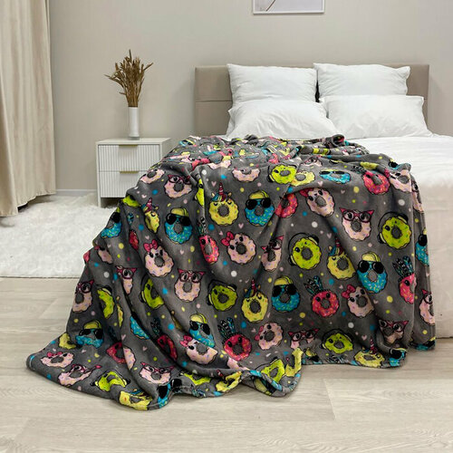 Плед Belezza Donat 160х200см серый микрофибра 200гм пэ 100 1765₽