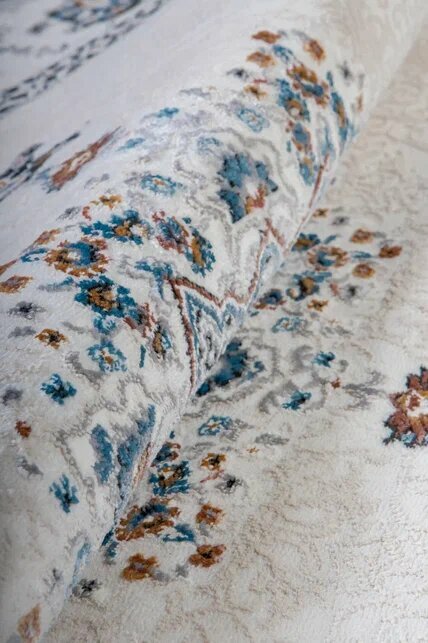 фото Ковер Amira 4924A L. Grey-L. Grey Круг в гостиную в дом в зал в квартиру в комнату в спальню 1 x 1 м.